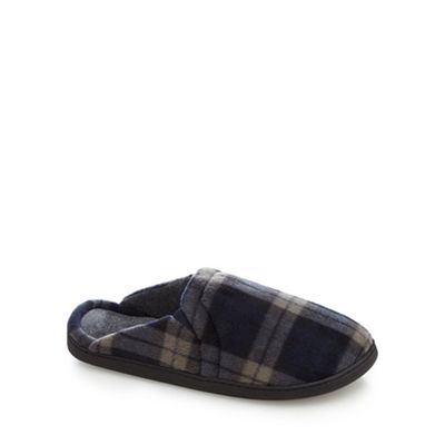 Maine New England Grey check pattern slippers
